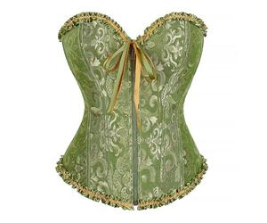 NUSGEAR Corset mujer disfraz vintage gótico, bustiers de pecho completo,Mujer Mujeres Fajas Bustier Gótico Encaje vientre plano dieta Corset Top Waist Trainer