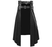 NUSGEAR Faldas escocesas utilitarias para Hombre Falda Punk Gothic Escocesa Escocesa con Correas y Grandes Cargo Talla Grande Medieval Vintage Vestido Hombres
