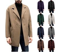 NUSGEAR Hombre Chaquetones De Lana Larga Coat Chaqueta Slim Fit Parka Caliente Slim Con Botones Casaca Para Hombres Chaqueta Larga Slim Fit De Invierno Abrigo De Transición Grueso Para Hombre