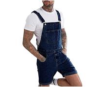 NUSGEAR Mono Corto Vaqueros Hombre Peto Pantalones Corto de Trabajo Bib Slim Fit Jumpsuit con Bolsillos Mezclilla Moda Casual Fiesta Pant Jeans Roto Denim Pantalones 2025