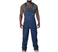 NUSGEAR Mono Pantalones de Vaqueros Hombre 2024 Peto Trabajo Bib Suelto Jumpsuit con Bolsillos Mezclilla Moda Casual Fiesta Pant Trabajo Jeans Denim Pantalones Mono Talla Grande