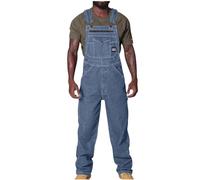 NUSGEAR Mono Pantalones de Vaqueros Hombre Mezclilla Peto Trabajo Bib Jumpsuit con Bolsillos Trabajo Moda Suelto Casual Fiesta Pant Jeans Basic Denim Pantalones Mono Talla Grande 2025