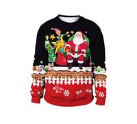 NUSGEAR Navidad Sudaderas Hombre Jersey Unisex Estampado Divertidos navideños Invierno Casual Moda Tumblr Tops Suéter Fiesta Suelto Sudaderas Xmas Christmas Talla Grande 2024 2025