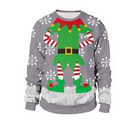 NUSGEAR Navidad Sudaderas Hombre Jersey Unisex Estampado Divertidos navideños Invierno Casual Moda Tumblr Tops Suéter Fiesta Suelto Sudaderas Xmas Christmas Talla Grande 2024 2025