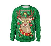NUSGEAR Navidad Sudaderas Hombre Jersey Unisex Estampado Divertidos navideños Invierno Casual Moda Tumblr Tops Suéter Fiesta Suelto Sudaderas Xmas Christmas Talla Grande 2024 2025