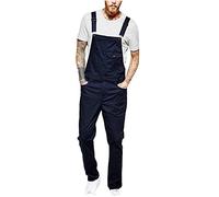 NUSGEAR Peto Vaquero de Mono para Hombre Casual Rectos, Pantalón Vaqueros de Mono para Hombre Peto Jeans Monos, Mezclilla Jumpsuit Casual Hombres Overoles de Mezclilla,Petos de Pantalones para Hombre