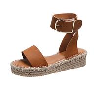 NUSGEAR Sandalias de Mujer 2024 Verano con Punta Abierta Moda Bohemia Casual Sandalias de cuña Plataforma Zapatos Forrado de Yute Elegante con Correa Fiesta Calzado Comoda vestir Tallas grandes