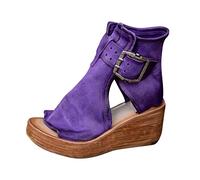 NUSGEAR Sandalias de Mujer 2024 Verano con Punta Abierta Moda Bohemia Casual Sandalias de cuña Plataforma Boca de pez Zapatos Roma Elegante con Correa Fiesta Calzado Comoda vestir Talla grande