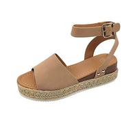NUSGEAR Sandalias de Mujer 2024 Verano con Punta Abierta Moda Bohemia Casual Sandalias de cuña Plataforma Zapatos Roma Elegante Correa Fiesta Calzado Comoda vestir Tallas grandes