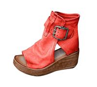 NUSGEAR Sandalias de Mujer Verano con Punta Abierta Moda Bohemia Sandalias de cuña Plataforma boca de pez Elegante Roma Zapatos Casual Correa Fiesta Calzado Comoda vestir Talla grande 2025