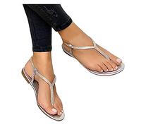 NUSGEAR Sandalias Planas Mujer Chanclas Verano Sandalias de Vestir Playa Zapatos Punta Abierta Bohemia Roma Casual Fiesta Vestir Cómoda Flip flop 2025
