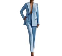 NUSGEAR Traje de 2 Piezas Mujer Moda Blazer y Pantalones largo Otoño invierno Slim Fit Elegante Negocios Oficina Fiesta Cena color sólido Casual Traje Basic Chaqueta cómodo abrigo Conjunto 2025