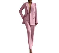 NUSGEAR Traje de 2 Piezas Mujer Moda Blazer y Pantalones largo Otoño invierno Slim Fit Elegante Negocios Oficina Fiesta Cena color sólido Casual Traje Basic Chaqueta cómodo abrigo Conjunto 2025