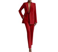 NUSGEAR Traje de 2 Piezas Mujer Moda Blazer y Pantalones largo Otoño invierno Slim Fit Elegante Negocios Oficina Fiesta Cena color sólido Casual Traje Basic Chaqueta cómodo abrigo Conjunto 2025