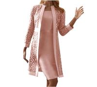 NUSGEAR Traje de 2 Piezas Mujer Moda Blazer y Vestido corto Otoño invierno Slim Fit Oficina Negocios Elegante Fiesta Cena Casual cárdigan color sólido Traje Chaqueta cómodo Conjunto 2024