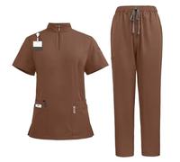 NUSGEAR Uniforme sanitario o Conjunto Sanitario Mujer Camiseta manga corta y Pantalones Enfermera Conjunto Casaca Tops Basic Mujer Uniforme Cómoda Color Sólido Verano Talla grande 2025