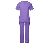 NUSGEAR Uniforme sanitario o Conjunto Sanitario Mujer Camiseta manga corta y Pantalones Enfermera Conjunto Casaca Tops de Mujer Uniforme Color Sólido