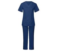 NUSGEAR Uniforme sanitario o Conjunto Sanitario Mujer Camiseta manga corta y Pantalones Enfermera Conjunto Casaca Tops de Mujer Uniforme Color Sólido