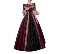 NUSGEAR Vestido de Baile Estilo para Mujer, Vestido gótico Victoriano, Disfraz de época Medieval Vestido de temática de Mascarada, Vestido Medieval, Disfraz renacentista, Halloween, Carnaval