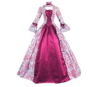 NUSGEAR Vestido gótico Victoriano del Siglo Mujer, Vestido de Fiesta, Estampado Largo Vestido de Baile Estilo rococó para Mujer, Vestido gótico Victoriano, Disfraz de época Medieval