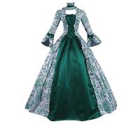NUSGEAR Vestido gótico Victoriano del Siglo Mujer, Vestido de Fiesta, Estampado Largo Vestido de Baile Estilo rococó para Mujer, Vestido gótico Victoriano, Disfraz de época Medieval