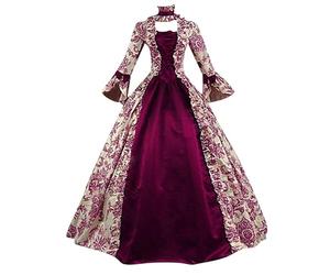 NUSGEAR Vestido gótico Victoriano del Siglo Mujer, Vestido de Fiesta, Estampado Largo Vestido de Baile Estilo rococó para Mujer, Vestido gótico Victoriano, Disfraz de época Medieval