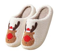 NUSGEAR Zapatillas Casa Mujer Hombre de Estar Por Casa Pantuflas de Navidad Divertidas Originales Cómodas Regalo Calentitas Inivierno Pantuflas Antideslizantes CáLido Interior Exterior