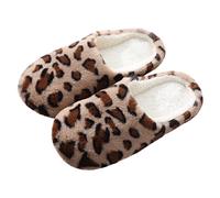 NUSGEAR Zapatillas de Estar por Casa Mujer Otoño Invierno leopardo Cálidas Caliente Cómodo Suave Pantuflas Antideslizante Interior Slippers Algodón Dormitorio Hotel Viaje Unisex-Adulto