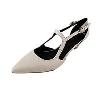 NUSGEAR Zapatos de Tacón bajo Mujer Sandalias Zapatillas con Tacón delgado puntiagudos Zapatos de Salón Punta Abierta Transpirable Moda Casual Fiesta Cómodos Elegant Zapatos de Vestir Boda Informal
