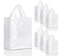 Nush Nush Juego de 30 bolsas de regalo blancas a granel, reutilizables con asas blancas, tamaño mediano, perfectas como bolsas de regalo de cumpleaños, bolsas de regalo de fiesta, tamaño 8 pulgadas de