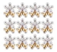 NUSITOU 12 Piezas Clip para Cabello con Flor de Perla Mini Pinza Pequeña para Cabello Fino y Flequillo Accesorio Elegante y Delicado para Uso Diario