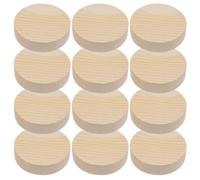 NUSITOU 12 Piezas Disco Redondo de Madera de Pino sin Terminar para Manualidades, Superficie Lisa y Plana, Adecuado para Decoración de Aulas y Proyectos de Dibujo