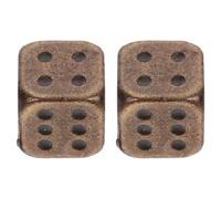 NUSITOU 2 Dados de Metal Dorados Números y Esquinas Redondeadas, Compactos y Fáciles de Llevar, Accesorios Ideales para Juegos de Mesa y Fiestas en Bares