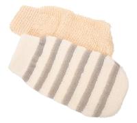 NUSITOU 2 Guantes Exfoliantes de Lino y Algodón para Baño y Ducha, Tamaño 21x11 y 22x12 Cm, Manoplas de Baño para Exfoliación Corporal y Limpieza Profunda Piel