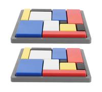 NUSITOU 2 Piezas Juguete de Pensamiento Montessori 88 Desafíos, Bloques Geométricos de Abs para Mejorar el Razonamiento Espacial y Control Motor Fino en Educación Stem