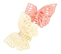 NUSITOU 2 Piezas Pinzas Cabello Forma de, Pasadores de Pelo Grandes, Ps Abs Pc, Beige y Rosa, Cómodas, para Mujeres, Cocinar y Hacer Ejercicio