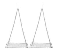 NUSITOU 2 Piezas Secador de Hierbas de Acero Inoxidable para Plantas y Vegetales Diseño Cuadrado y Superficie Lisa, Adecuado para Cocina y Jardín, Evita Apilamiento y Pudrición