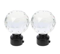 NUSITOU 2 Tapones Negros Accesorios y Retro para Cabeza de Barra de Cortina de Hierro para Hogar o Dormitorio
