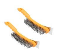 NUSITOU 2piezas Cepillo de Alambre con Mango Plástico Ergonómico Rascador Curvo para Limpieza de Óxido y Grasa Juntas para Acero y Maquinaria Juego Unidades