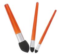 NUSITOU 3 Pinceles para Difuminar Punta de Esponja Suave, Color Marrón Rojizo, Tamaño Mediano, Set de 3 Unidades para Mezclar Lápices y Sombras en Dibujo Artístico