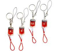 NUSITOU 4 Llaveros de Acero Inoxidable y Plástico Diseño Único para Colgar en Llaves y Bolsos, Decoración Ligera Estilo Sangre para Uso Diario
