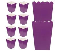 NUSITOU 50 Cajas para Palomitas de Maíz de Papel, Caja Plegable para Fiestas y Bodas, Color Morado, Diseño Sencillo Resistente Grasa, Contenedor para Bocadillos y Dulces