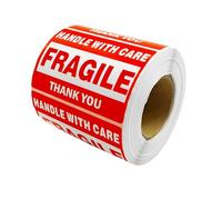 NUSITOU 500 Unidades Pegatinas Adhesivas Etiqueta Frágil para Envío, Precaución en Embalaje y Manipulación, Adhesivo Fuerte para Caja, Plástico y Cartón, Uso Industrial y Logístico