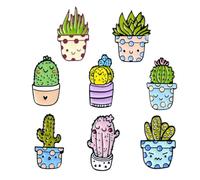 NUSITOU 8 Broches de Aleación Forma de Cactus Delicados y Decorativos para Fiestas y Uso Diario Diseño Creativo y Estilo Chic Estilo Aleatorio
