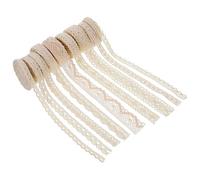 NUSITOU 9rollos Cinta de Encaje de Algodón para Costura Ribete Decorativo Vintage para Ropa Manualidades DIY Adorno para Boda y Envoltorios Mix de Colores Huecos para Varios estilos
