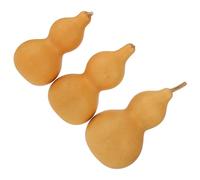 NUSITOU Adornos de Calabaza Natural 3 Piezas sin Tallo 9-12 Cm para Decoración de Mesa y Escritorio Feng Shui Chino, Artesanías Secas para Manualidades y Decoración del Hogar