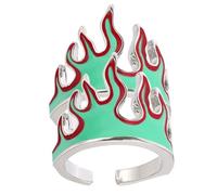 NUSITOU Anillos de Fuego para Mujer y Hombre, Anillos Abiertos Ajustables de Metal Diseño de Llama, Elegantes y Llamativos para Uso Diario y Aniversarios