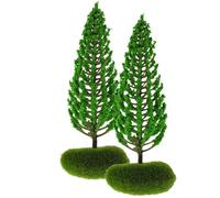 NUSITOU Árbol de Paisaje Verde en Miniatura para Decoración y Bricolaje, Modelo Realista de Plástico en Forma de Árbol, Adecuado para Jardines Pequeños y Creación Artística, Paquete de 2