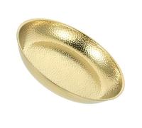NUSITOU Bandeja de Acero Inoxidable Martillada Color Dorado 24 Cm, Plato Metálico para Servir Pasta y Frutas, Plato de Comida Occidental para Cocina, Hogar y Fiestas