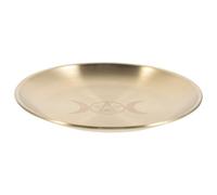 NUSITOU Bandeja Metálica Decorativa Pentagrama y Triple Luna Pequeña, Plato para Altar y Joyería, Organizador Multifuncional para Rituales y Mesa de Entrada, Accesorio Místico para Hogar